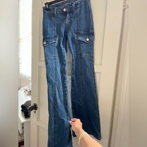 Target low rise flared leg cargo jeans